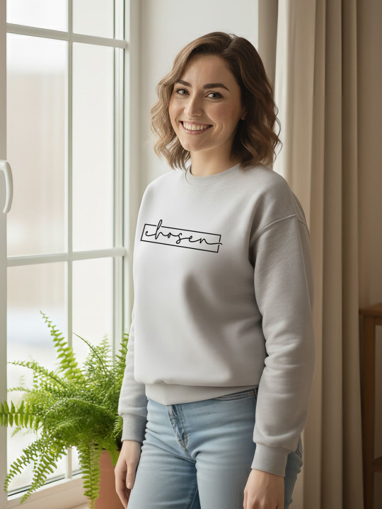 Women Printed Round Neck Regular Fit Long Sleeve Sweatshirt